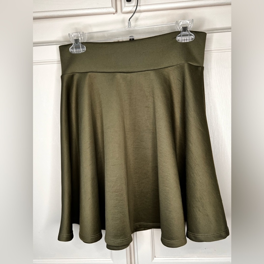 127 Lock N Love Olive Skater Skirt